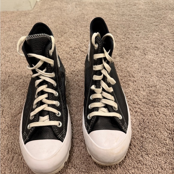 Converse Chuck Taylor Lugged high top Black and White Chunky Sole Sneakers - Picture 4 of 7